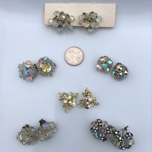 Antique Crystal Clip-on Earrings